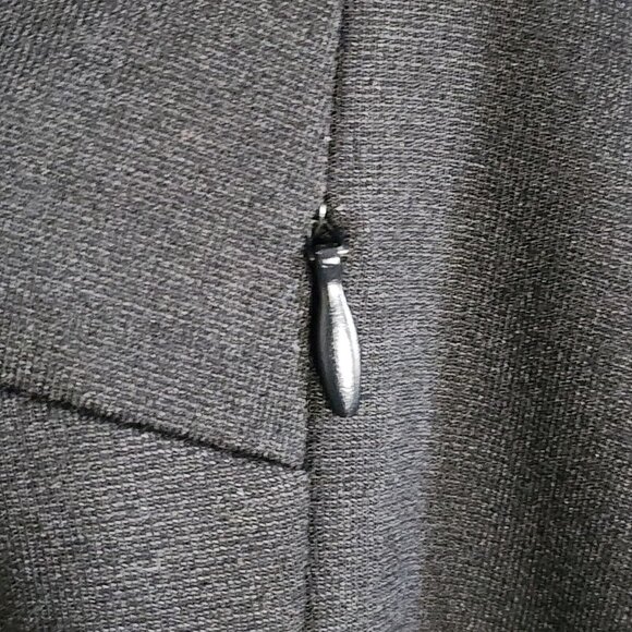 ANN TAYLOR LOFT Solid All Black Short Ruffle Sleeve Side Zip Dress Womens 14 - Picture 7 of 7